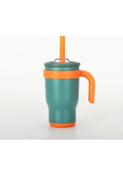 Engelleyen 14 Oz Saman Araba Fincanı, Çocuk Öğrencisi Yalıtımlı Kupa, Paslanmaz Çelik Su Kupası Sap, Araba Cupcapacity Için En Iyi401-500MLYeşil (Yurt Dışından)