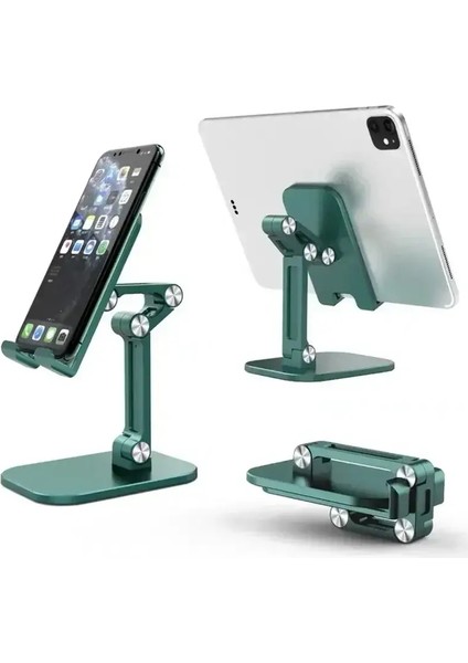 Cep Telefonu Tutucu Stand Katlanabilir Masaüstü Tablet Tutucu Iphone iPad Samsung Xiaomi Ayarlanabilir Evrensel Cep Telefonu Stand Yeşil (Yurt Dışından)