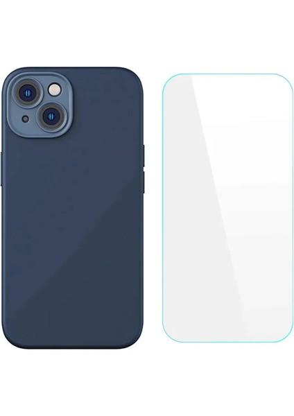 Baseus Liquid Silica Gel iPhone 14 6.1 Silikon Kılıf + Tempered Ekran Koruyucu Set - EMY9260-3197