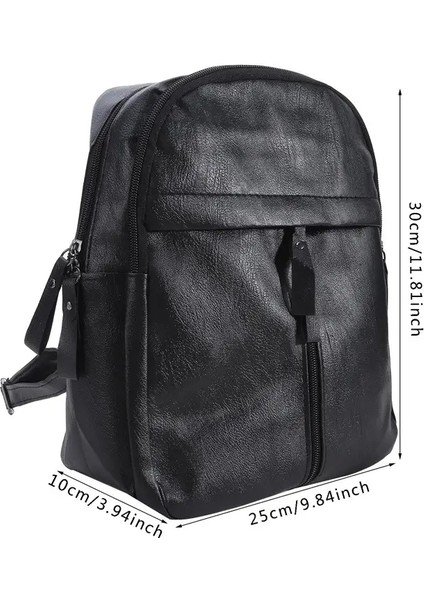Büyük Kapasiteli Sırt Çantası Cüzdanlar Yüksek Kaliteli Deri Kadın Vintage Çanta Okul Çantaları Seyahat Çip Bayanlar Kitap Çantası Sırtlı (Yurt Dışından)