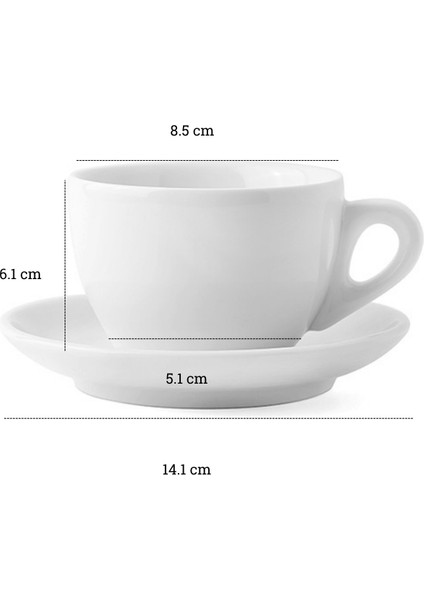 Verona Porselen Cappuccino Fincan ve Tabak Takımı - 180 ml fiyatları