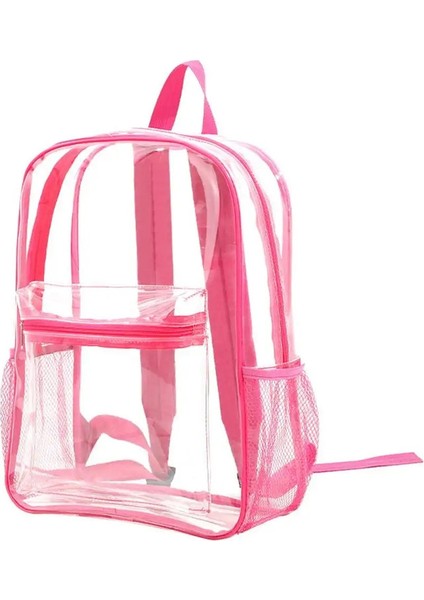 Şeffaf Pvc Açık Hava Spor Fitness Sırt Çantası Gündelik Seyahat Görünür Sırt Çantası Büyük Kapasiteli Su Geçirmez Omuzlar Torba Rengi: Gül (Yurt Dışından)