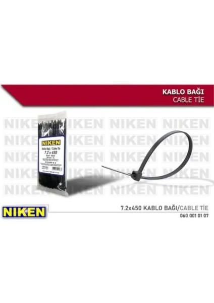 Cırt Kelepce Sıyah 7,2X450 (100 Adet)