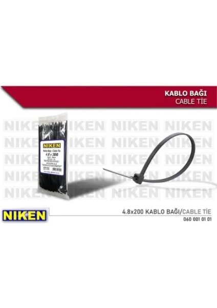 Cırt Kelepce Sıyah 4,8X200 (100 Adet)