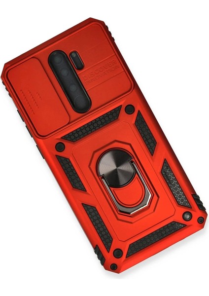 Newface Xiaomi Redmi Note 8 Pro Kılıf Pars Lens Yüzüklü Silikon - Kırmızı modelleri