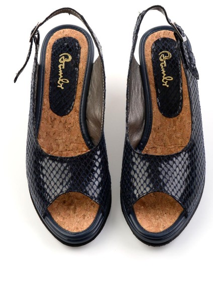 Lacivert Leather Kadın Sandalet K05582040507 fiyatları