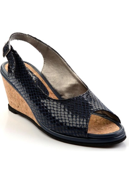 Lacivert Leather Kadın Sandalet K05582040507 modelleri