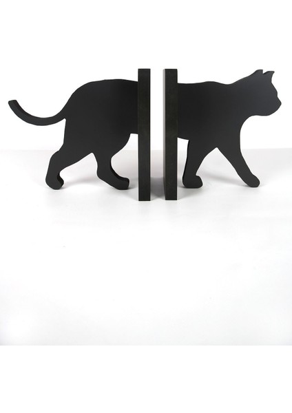 Kedi Figürlü Ahşap Dekoratif Kitap Tutucu 20 cm modelleri