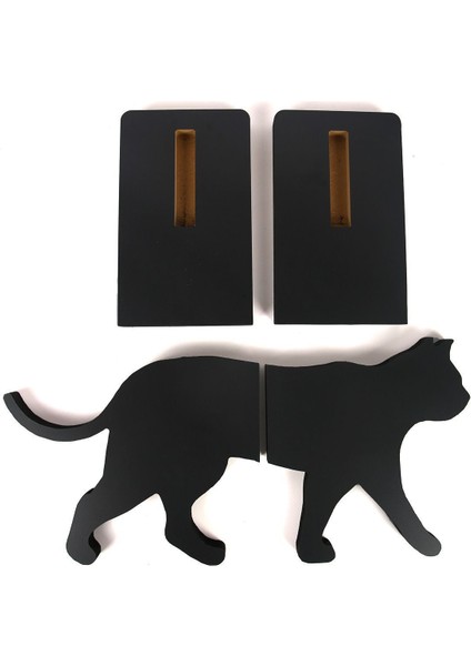 Kedi Figürlü Ahşap Dekoratif Kitap Tutucu 20 cm fırsatları