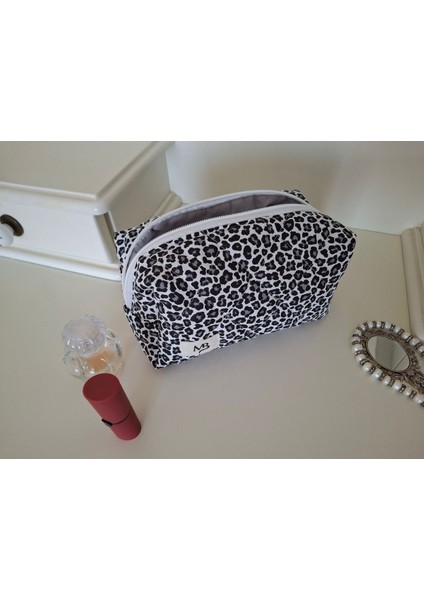 Renkli Leopar Desenli Büyük Boy Makyaj ve Seyahat Çantası