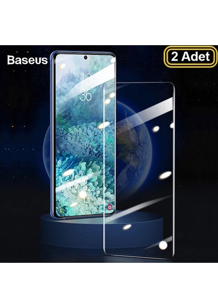 Baseus Curved- Galaxy S20 Ultra Full Kaplama Uv Tempered Cam Koruyucu 2ADET-(5775) - EMY2311-4575