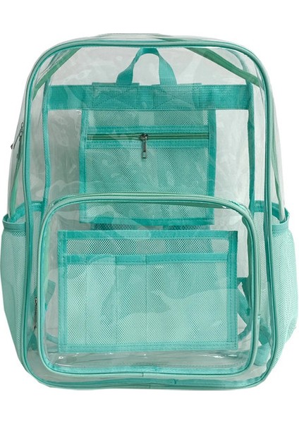 Berrak Sırt Çantası Büyük Kapasitepvc Şeffaf Omuzlar Çanta Erkekler ve Kadınlar Için Çoklu Poplu Torba Su Geçirmez Öğrenci Schoolbag Rengi: Yeşil (Yurt Dışından)