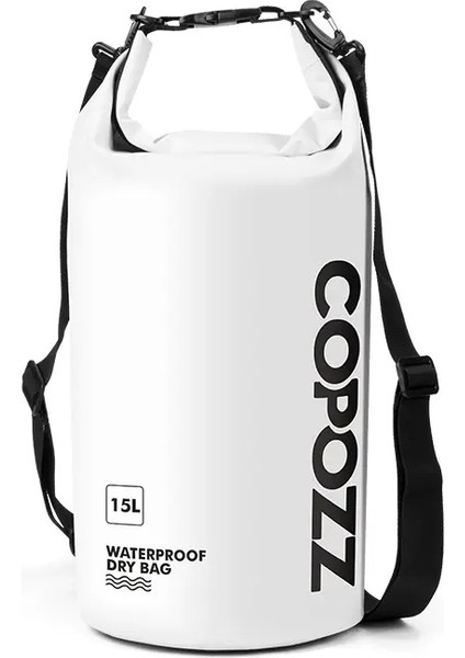 Copozz Su Geçirmez Çanta Kuru Çanta Pvc 15L Uzun Ayarlanabilir Kayış Erkekler Için Kadınlar Depolama Spor Salonu Yüzme Çantası Seyahat Sırt Çantası Sportcolor: 15L Beyaz (Yurt Dışından)