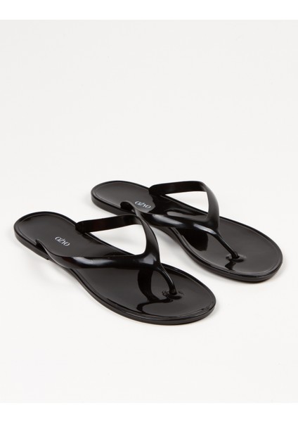 Desta Siyah Parmak Arası Jel Yazlık - Günlük Plaj Terliği