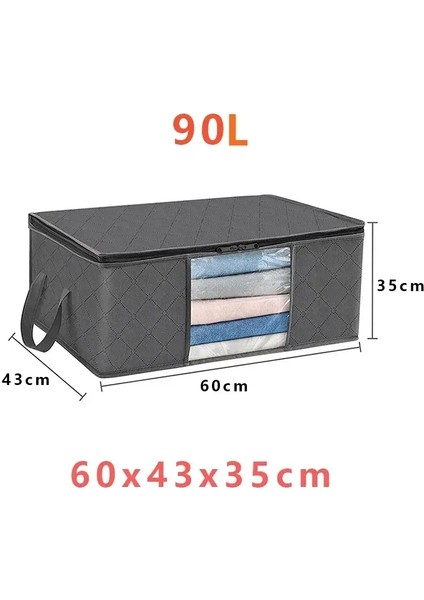 1/3pc Büyük Kapasiteli Giysiler Depolama Çantası Katlanabilir Battaniye Depo Çantaları Depolama Kapları Yatak Odası Dolap Giysileri Düzenleme Renk: 1 Pcs 90L (Yurt Dışından)