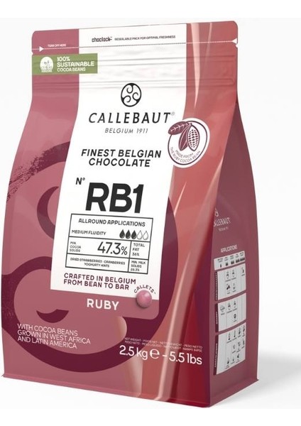 Ruby RB2 Kuvertür Drop Çikolata 2,5 Kg modelleri