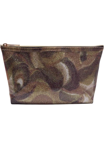 Simli Eva Kahverengi Büyük Makyaj Çantası, Şık ve Kullanışlı Tasarım