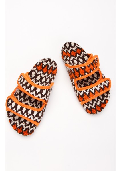 Çinta Turuncu Kışlık Ev Terliği modelleri