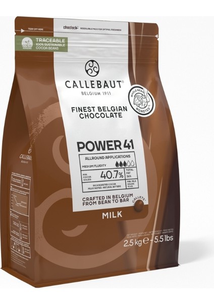 Güçlü 41 Sütlü Kuvertür Drop Çikolata 2,5 Kg