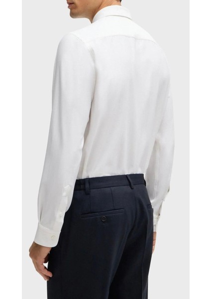 Beyaz Slim Fit Klasik Erkek Gömlek