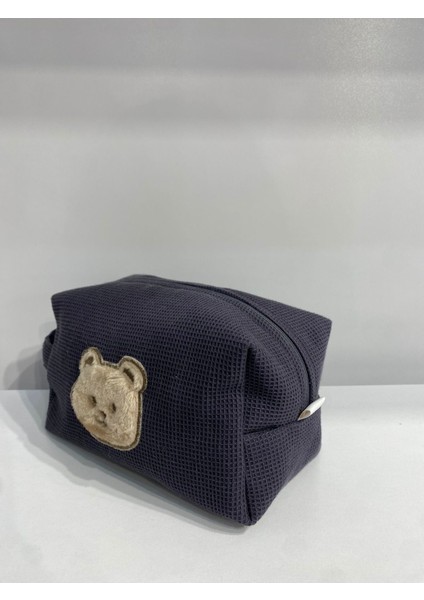 Sivı Geçirmez Waffle Ayıcık Nakışlı Seyahat Makyaj Çantası 20X12X12 cm fiyatları