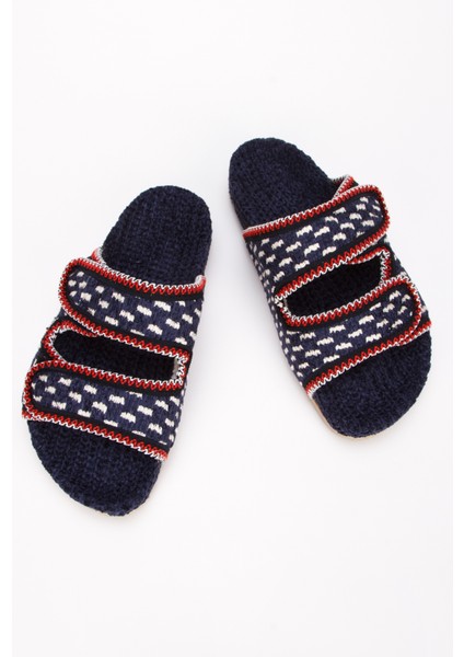 Çinta Lacivert Ecru Ev Terliği