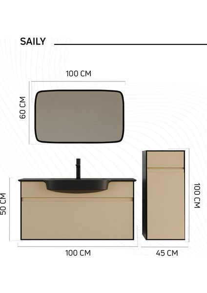 Saily Lavabo Dolabı 100 cm fiyatları