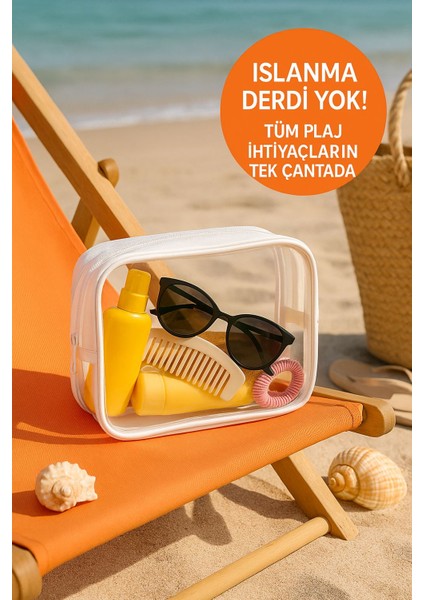 Su Geçirmez Şeffaf Plaj Çantası – Tatil Için Organizer