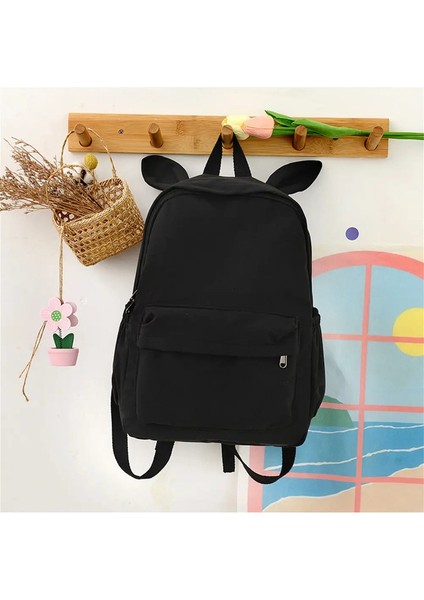 Işlemeli Adı Tavşan Kulak Sırt Çantası Kişiselleştirilmiş Sevimli Kızlar Omuz Çantası Naylon Büyük Kapasite Okul Bagajı Kadın Seyahat Bagscolor: Beyaz/boyut: Isim Yok (Yurt Dışından)