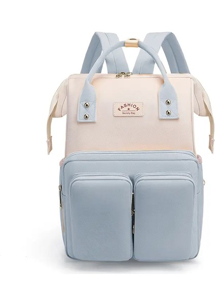 Şık ve Basit Bir Bebek Bezi Sırt Çantası, Çok Fonksiyonlu Bir Seyahat Annelik Bebek Sırt Çantası, Büyük Kapasiteli Su Geçirmez Torba Renk: Mavi (Yurt Dışından)