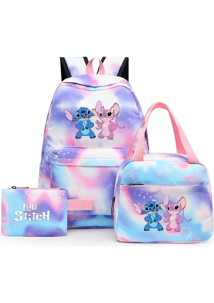 3pcs Lilo Dikiş Renkli Sırt Çantası ile Öğle Yemeği Çantası Sırt Çantası Sırt Çantası Erkekler Için Gündelik Okul Çantaları Kadın Kadın Öğrenci Gençler Renkler Setleri: 015 (Yurt Dışından)