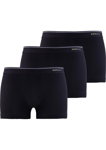 9670 ERKEK TENDER COTTON SHORTY 3 LÜ SİYAH BOXER