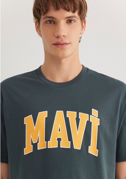 Mavi Logo Baskılı Yeşil Tişört 0611711-71598