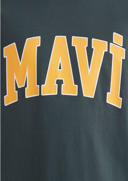 Mavi Logo Baskılı Yeşil Tişört 0611711-71598