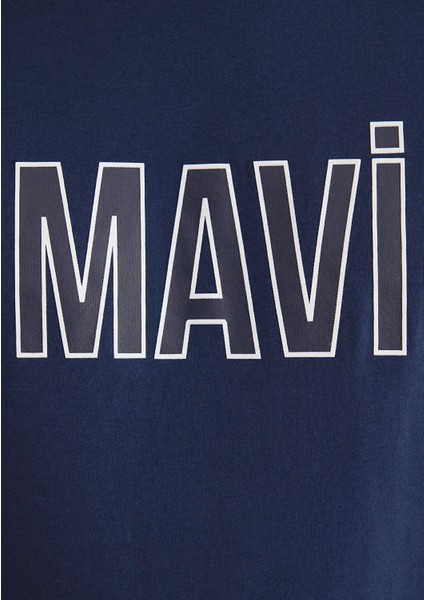 Mavi Logo Baskılı Lacivert Tişört 066842-70758