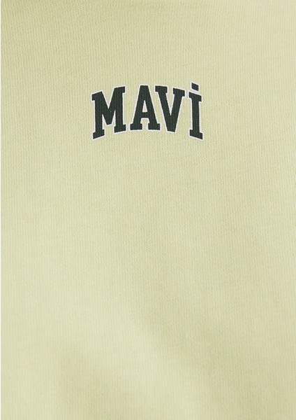 Mavi Logo Baskılı Yeşil Crop Tişört 1611585-71310