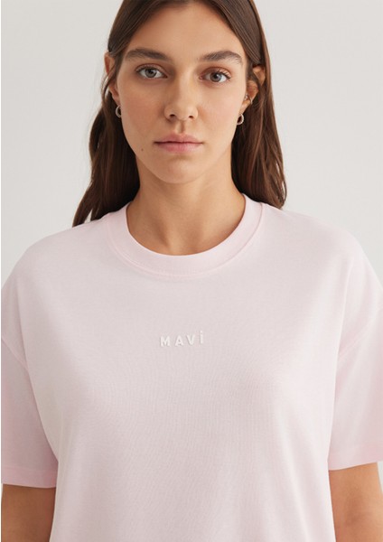 Mavi Baskılı Pembe Tişört 1612518-89200