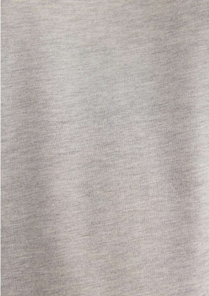 Bisiklet Yaka Gri Basic Tişört 1600955-83096