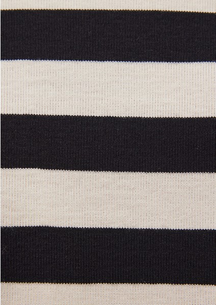 Çizgili Boğazlı Crop Tişört 1612782-85407