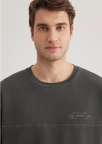 Bisiklet Yaka Antrasit Sweatshirt 0S10337-70092