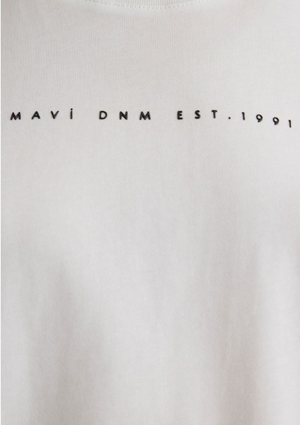 Mavi Baskılı Ekru Tişört 1613147-70057