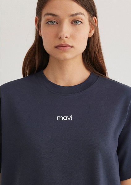 Mavi Logo Baskılı Lacivert Tişört 1612829-85315