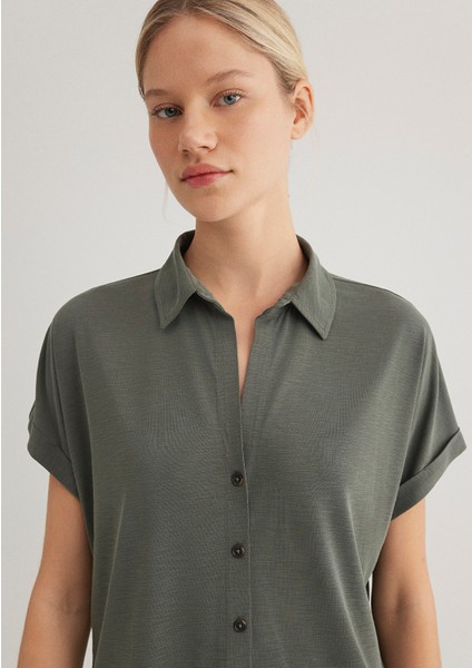 Lux Touch TENCEL TM Yeşil Modal Gömlek 168081-71553