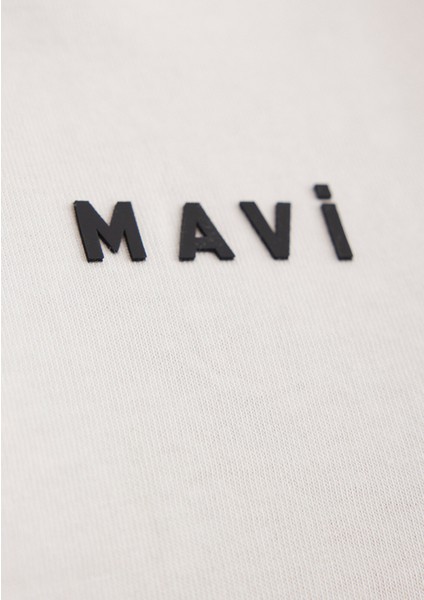 Mavi Logo Baskılı Beyaz Tişört 1612518-70057