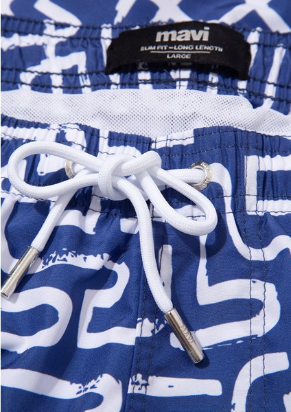 Baskılı Mavi Deniz Şortu 0911480-70758