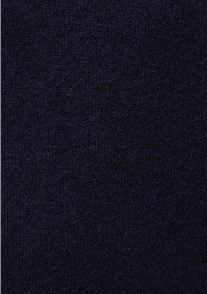 Alpaka Karışımlı Bisiklet Yaka Lacivert Kazak 1710517-83699