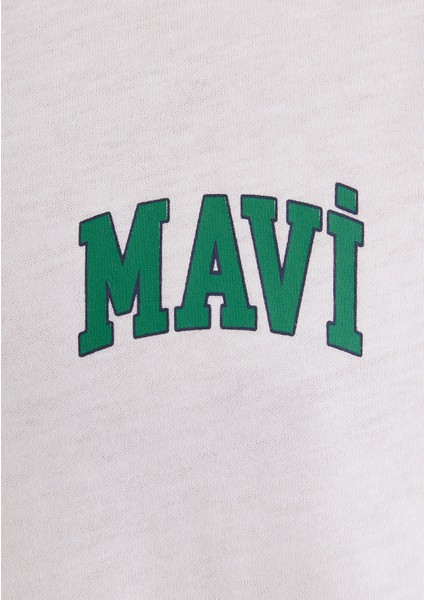 Mavi Logo Baskılı Beyaz Tişört 0611714-620