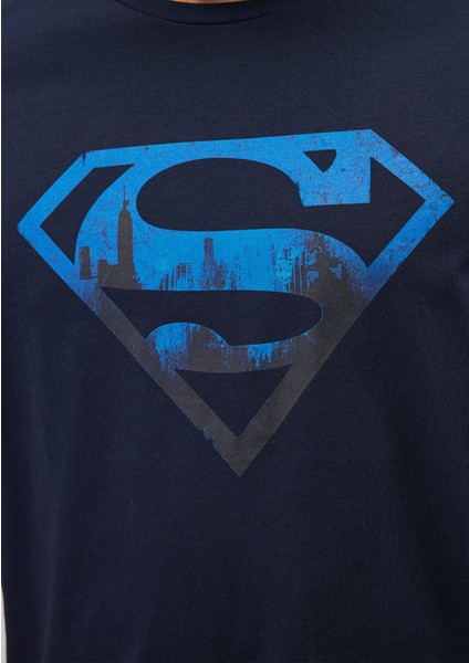 Superman Baskılı Lacivert Tişört 0611665-70490