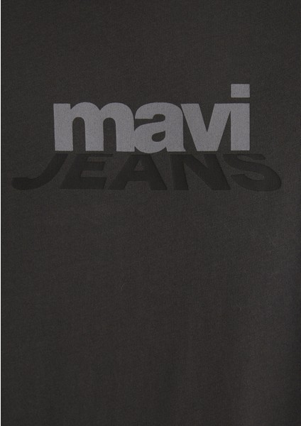 Mavi Logo Baskılı Antrasit Tişört 0612355-80955