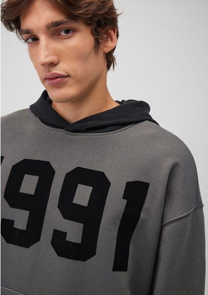 1991 Baskılı Antrasit Sweatshirt 0S10166-70088